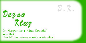 dezso kluz business card